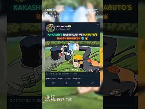 KAKASHI'S RASENGAN VS NARUTO'S RASENSHURIKEN 🥶💥 || #short #anime #naruto